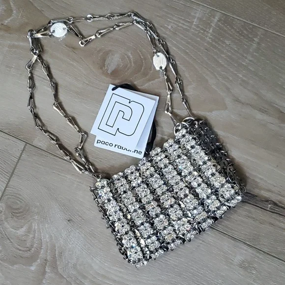 Iconic NWT Paco Rabanne Rhinestone 1969 Nano Bag - Picture 3 of 13